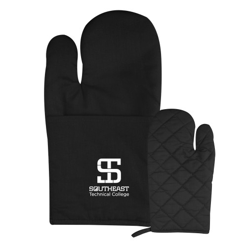 Quilted Canvas Black Oven Mitt-Technical College