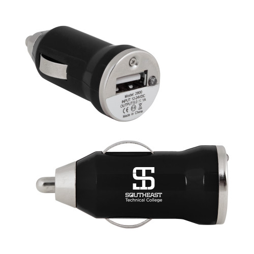 On the Go Black Car Charger-Stacked