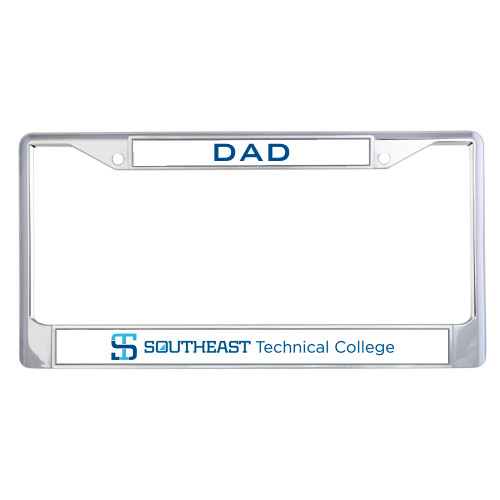 Dad Metal License Plate Frame in Chrome-Horizontal Version