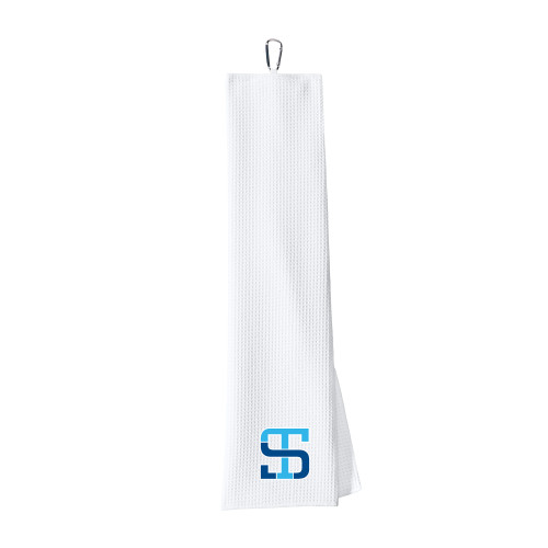 White Waffle Microfiber Golf Towel-Monogram