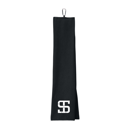 Black Waffle Microfiber Golf Towel-Monogram