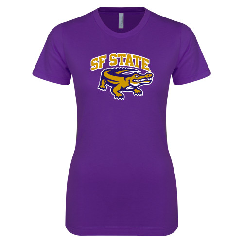 San Francisco State Next Level Womens Purple Boyfriend Tee