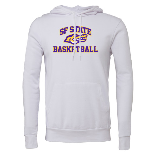  Bella + Canvas White Fleece Hood - SF State Basketball