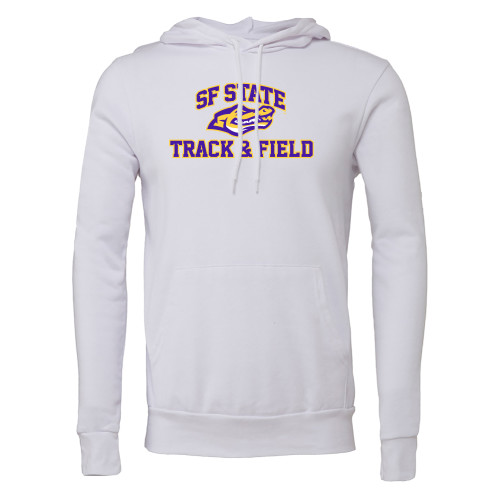  Bella + Canvas White Fleece Hood - SF State Track & Field