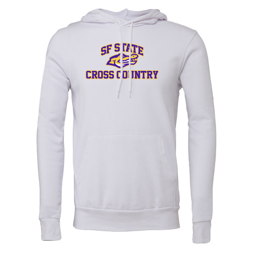  Bella + Canvas White Fleece Hood - SF State Cross Country