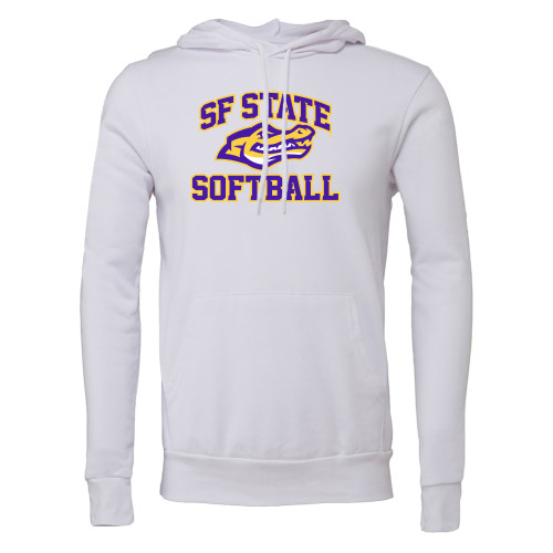  Bella + Canvas White Fleece Hood - SF State Softball