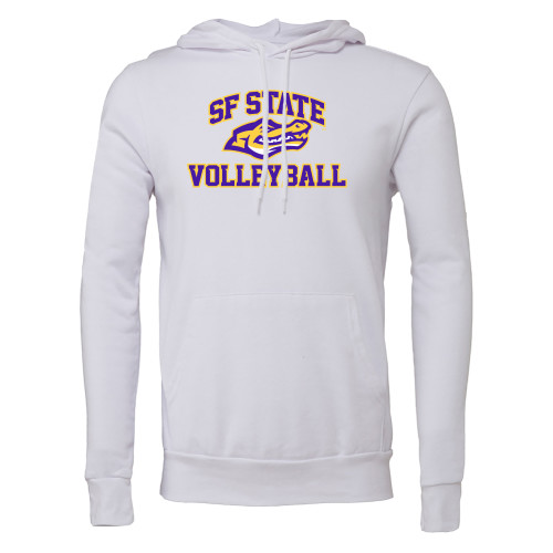  Bella + Canvas White Fleece Hood - SF State Volleyball