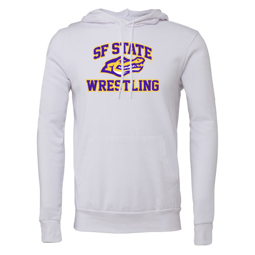  Bella + Canvas White Fleece Hood - SF State Wrestling