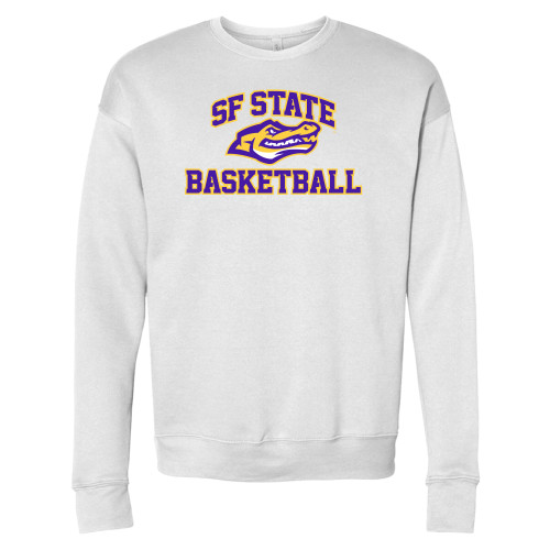  Bella + Canvas White Fleece Crew - SF State Basketball
