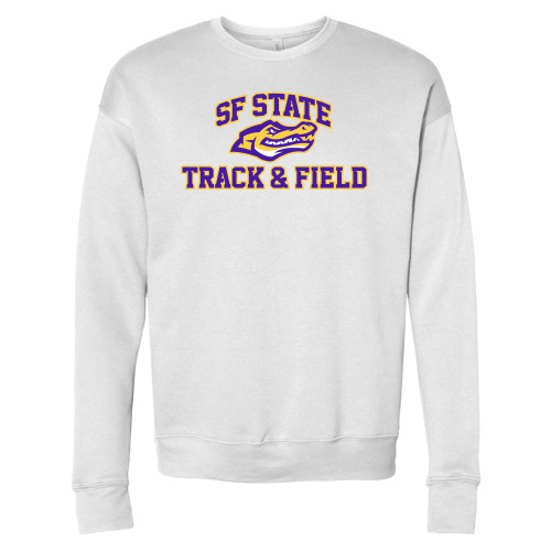  Bella + Canvas White Fleece Crew - SF State Track & Field
