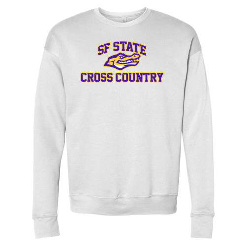  Bella + Canvas White Fleece Crew - SF State Cross Country