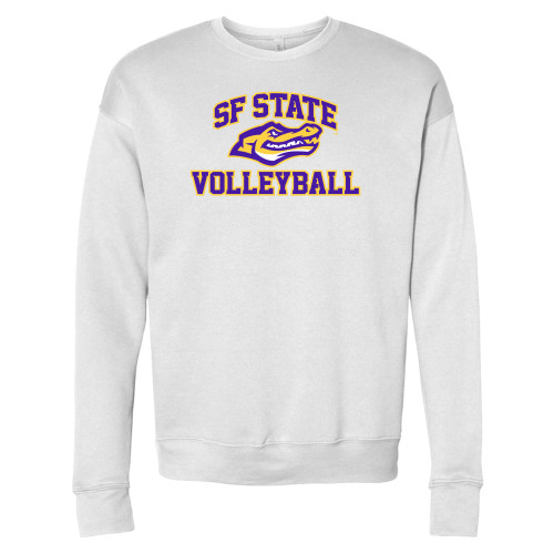  Bella + Canvas White Fleece Crew - SF State Volleyball