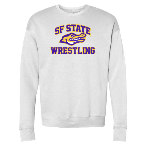  Bella + Canvas White Fleece Crew - SF State Wrestling