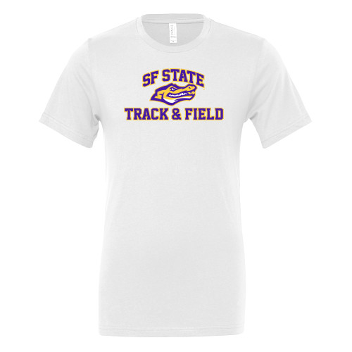  Bella + Canvas White Jersey Cotton T Shirt - SF State Track & Field