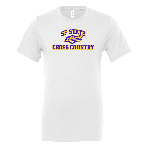  Bella + Canvas White Jersey Cotton T Shirt - SF State Cross Country