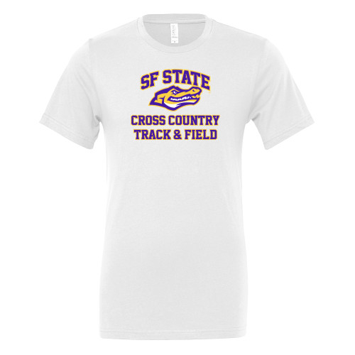  Bella + Canvas White Jersey Cotton T Shirt - SF State Cross Country and T&F