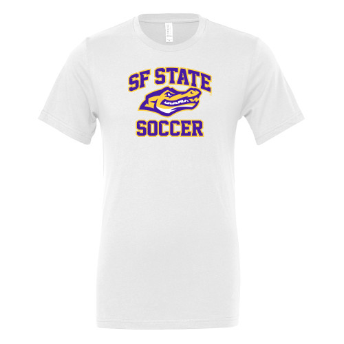  Bella + Canvas White Jersey Cotton T Shirt - SF State Soccer