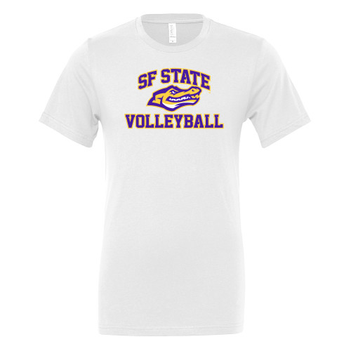  Bella + Canvas White Jersey Cotton T Shirt - SF State Volleyball