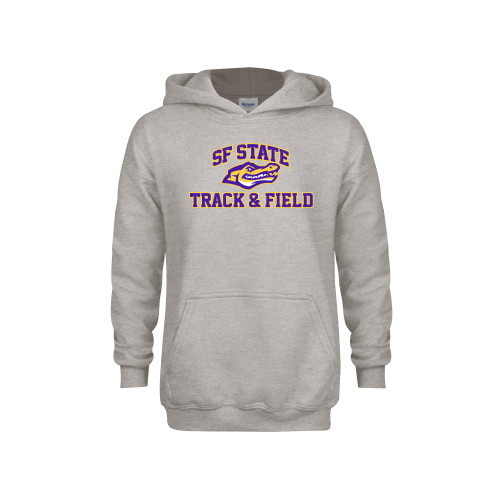  Youth Grey Fleece Hood - SF State Track & Field