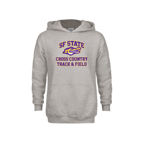  Youth Grey Fleece Hood - SF State Cross Country and T&F