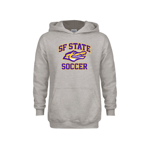  Youth Grey Fleece Hood - SF State Soccer