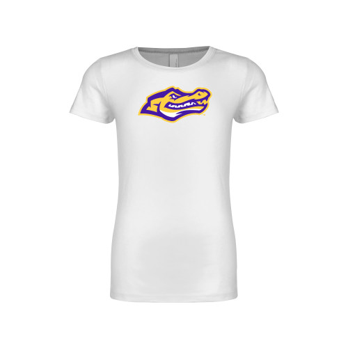  Next Level Girls White Fashion Fit T Shirt - Gator Head