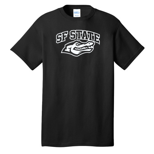  Extended Black T Shirt - SF State with Gator Head