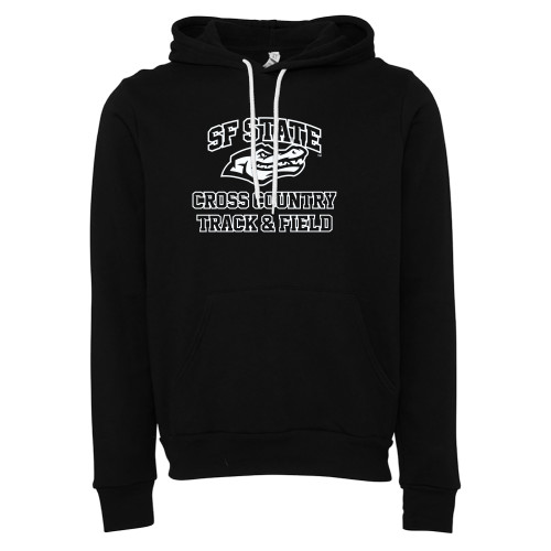  Bella + Canvas Black Fleece Hood - SF State Cross Country and T&F
