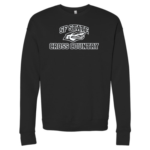 Bella + Canvas Black Fleece Crew - SF State Cross Country