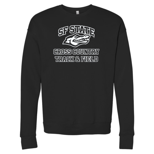  Bella + Canvas Black Fleece Crew - SF State Cross Country and T&F