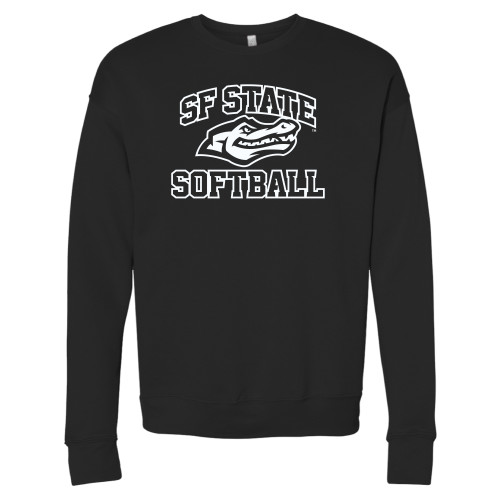  Bella + Canvas Black Fleece Crew - SF State Softball