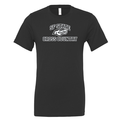  Bella + Canvas Black Jersey Cotton T Shirt - SF State Cross Country