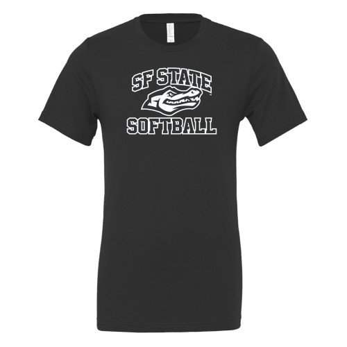  Bella + Canvas Black Jersey Cotton T Shirt - SF State Softball