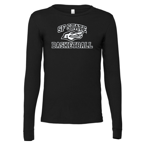  Bella + Canvas Black Jersey Cotton Long Sleeve T Shirt - SF State Basketball