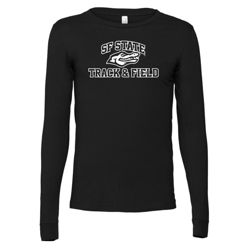  Bella + Canvas Black Jersey Cotton Long Sleeve T Shirt - SF State Track & Field