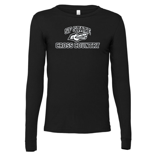  Bella + Canvas Black Jersey Cotton Long Sleeve T Shirt - SF State Cross Country