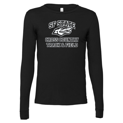  Bella + Canvas Black Jersey Cotton Long Sleeve T Shirt - SF State Cross Country and T&F