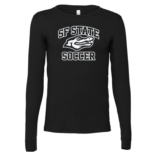  Bella + Canvas Black Jersey Cotton Long Sleeve T Shirt - SF State Soccer