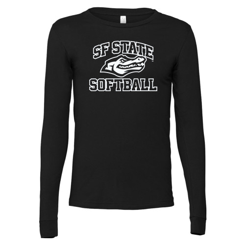  Bella + Canvas Black Jersey Cotton Long Sleeve T Shirt - SF State Softball