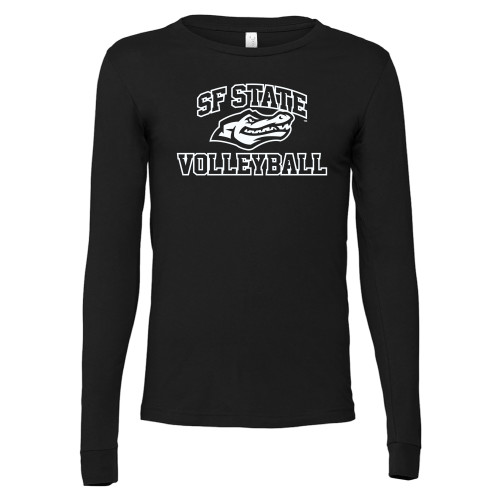  Bella + Canvas Black Jersey Cotton Long Sleeve T Shirt - SF State Volleyball