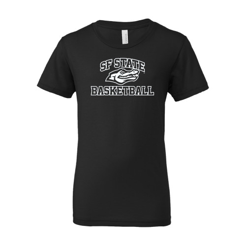  Bella + Canvas Youth Black Jersey T Shirt - SF State Basketball
