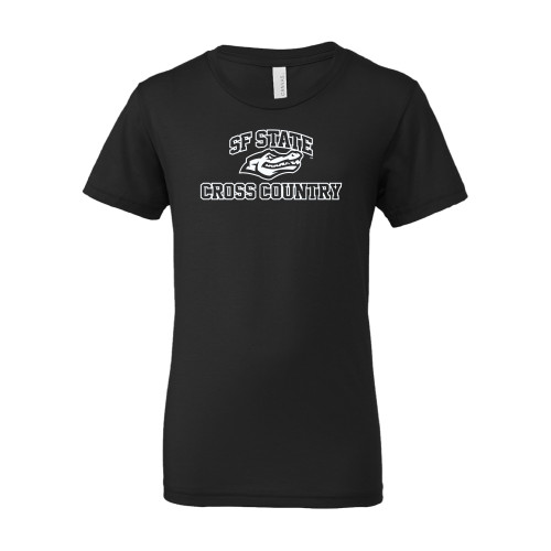  Bella + Canvas Youth Black Jersey T Shirt - SF State Cross Country