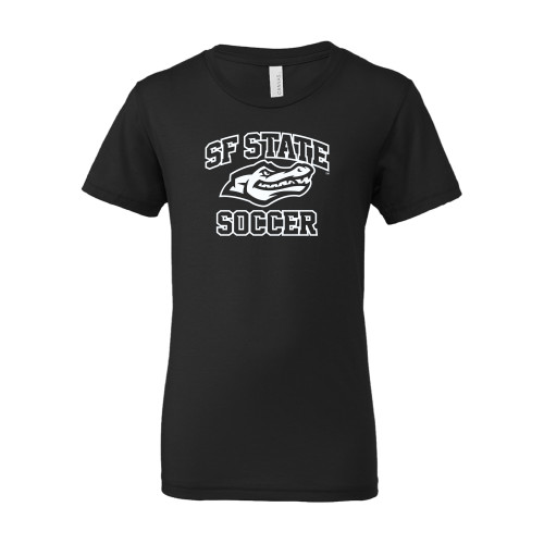  Bella + Canvas Youth Black Jersey T Shirt - SF State Soccer
