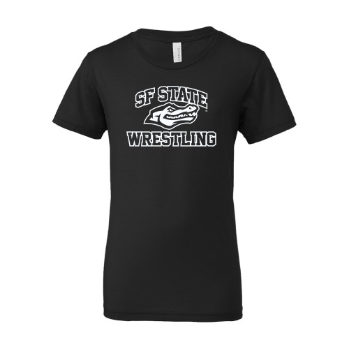  Bella + Canvas Youth Black Jersey T Shirt - SF State Wrestling