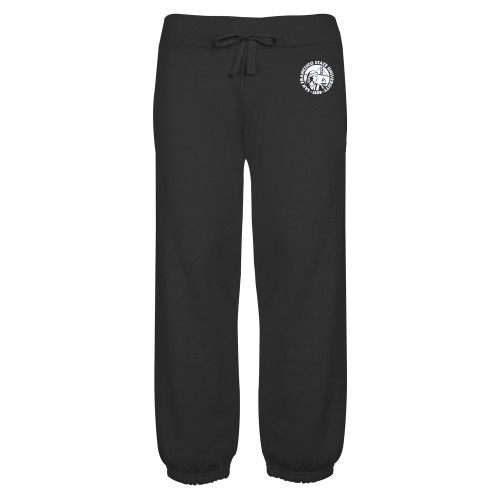  ENZA Womens Black Banded Fleece Capri - San Francisco State University Seal