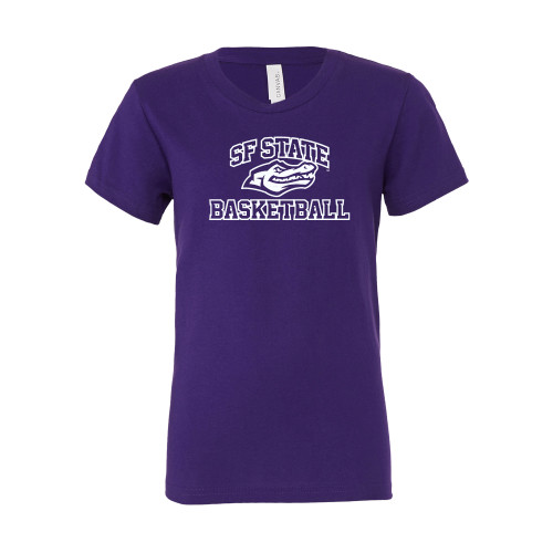  Bella + Canvas Youth Purple Jersey T Shirt - SF State Basketball