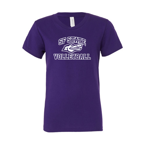 Bella + Canvas Youth Purple Jersey T Shirt - SF State Volleyball