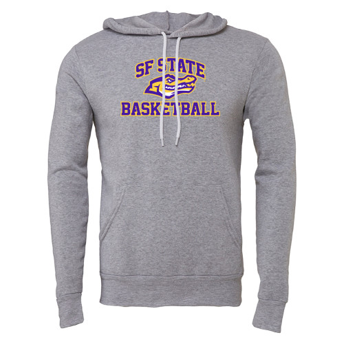  Bella + Canvas Heather Grey Fleece Hood - SF State Basketball