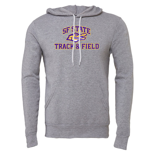  Bella + Canvas Heather Grey Fleece Hood - SF State Track & Field