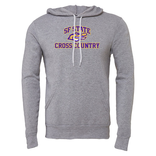  Bella + Canvas Heather Grey Fleece Hood - SF State Cross Country